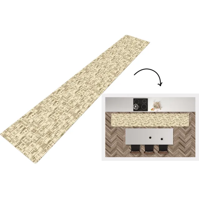 KitchenYeah Keukenloper - Keukenmat - Patronen - Huis - Skyline - Keuken vloerkleed Multicolor