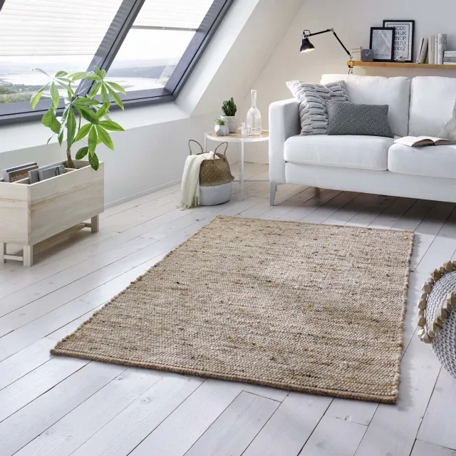 Tapeso Wollen loper - Oslo beige/crème