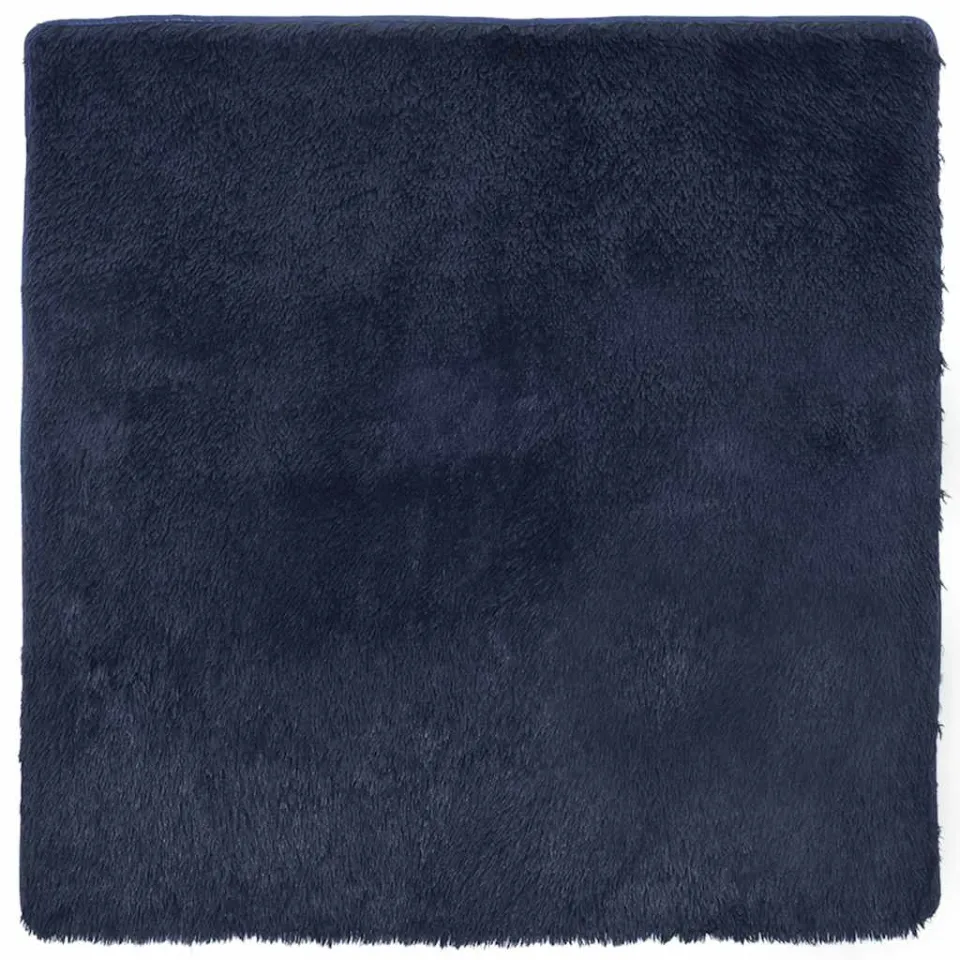 vidaXL Hoogpolig vloerkleed NAVARRA 120x120 cm polyester marineblauw