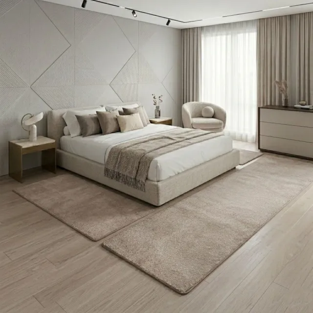 Floordirekt Slaapkamen vloerkleed - Sundae - Set - Beige - 1 Loper 67 x 250 cm + 2 Loper 67 x 140 cm