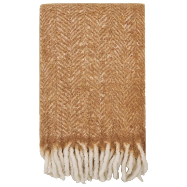 Nest of Nora Plaid deken wolmix 130x170 cm - Tan Beige