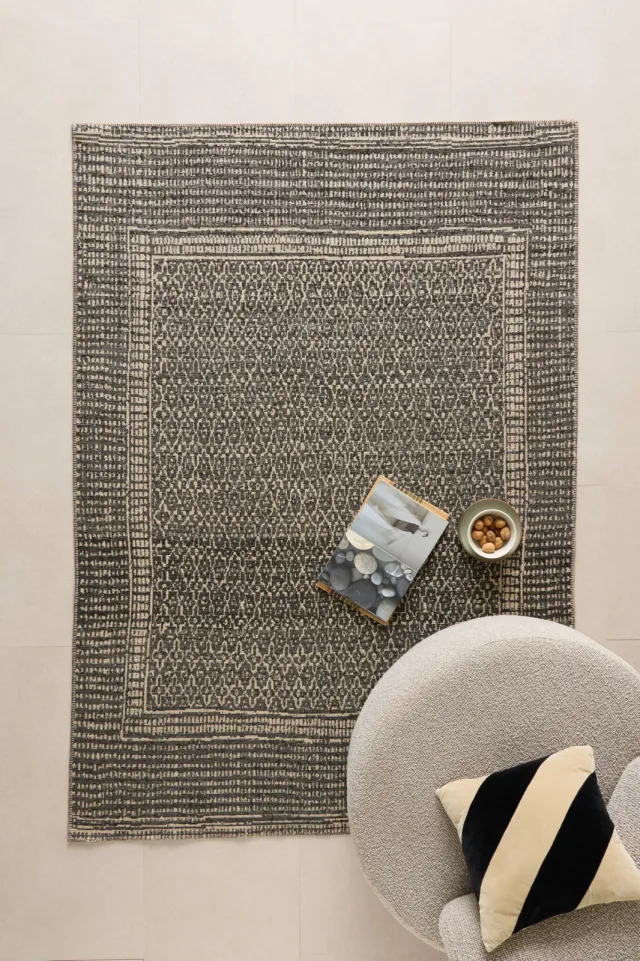 NOUS Living vloerkleed Tulia antraciet/beige