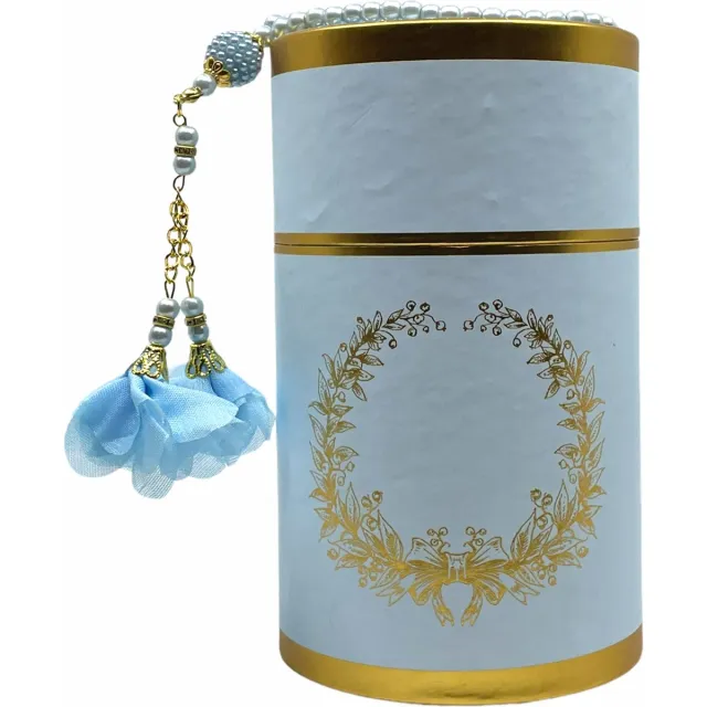 mirac Geschenkset tafta in een Cilinder box blauw Licht blauw