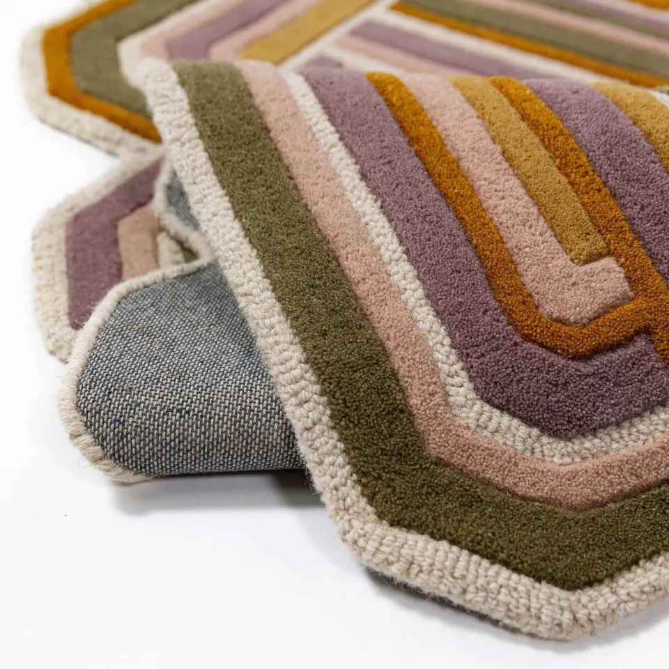 Flair Rugs Lattice Shaped wollen vloerkleed meerkleurig lila, foto 5