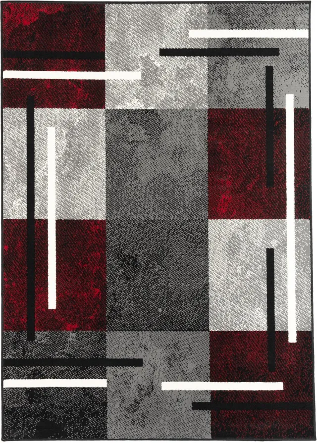 Pergamon Tapijt Modern Trendline Check Zwart