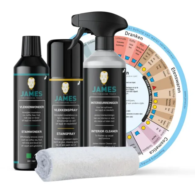 James Vloerkleed Schoonmaakset | Complete Reinigingsset voor Tapijt - James Set Textiel Wit