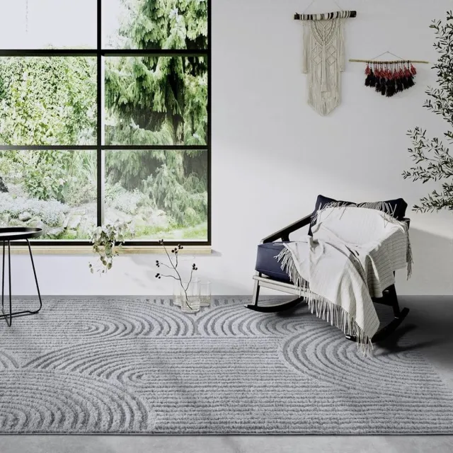 flycarpets Gallery Chappe Japandi Vloerkleed Grijs - Hoogpolig Tapijt, foto 4