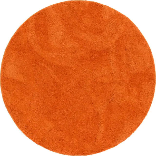 Pergamon Luxe Superzacht hoogpolig langpolig tapijt Zijdezacht Rond Oranje