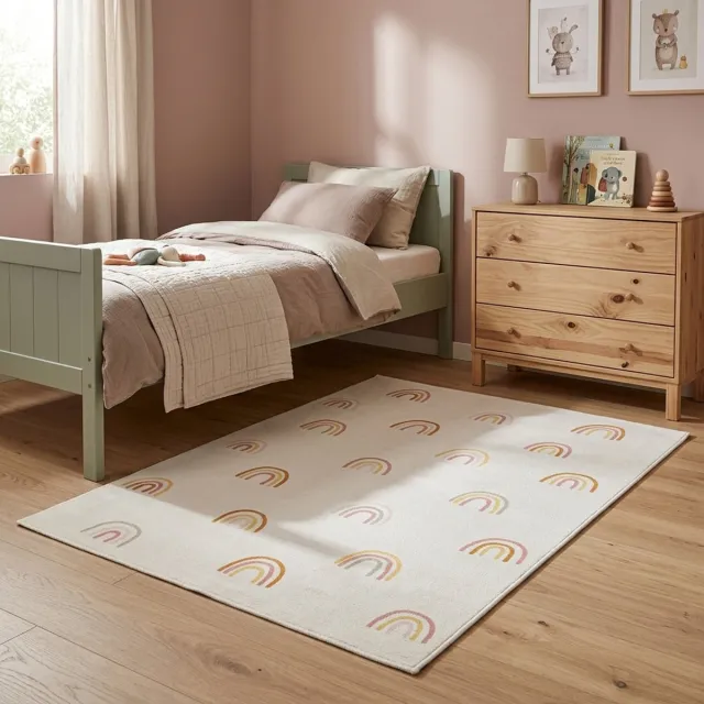 Little Olly Wasbaar kindervloerkleed - Evi Rainbow Multicolor - 80x150cm