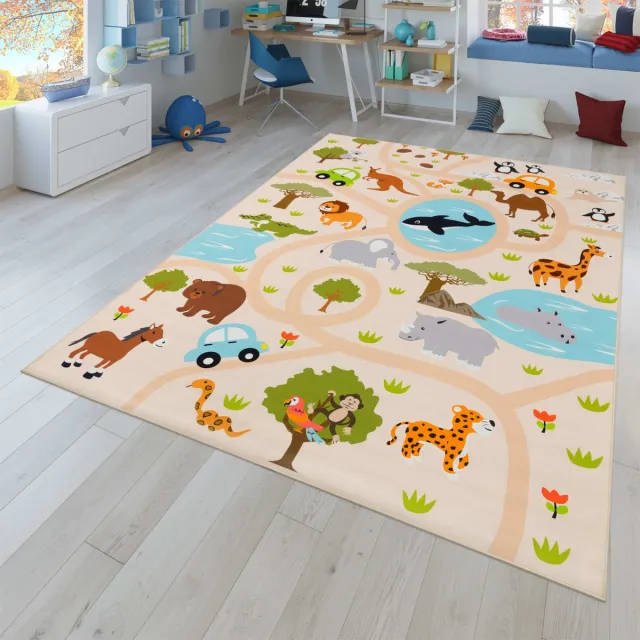 TT Home Kinderkamertapijt tapijt jongen meisje kinderkamertapijt baby antislip straat 200 x 290 cm Rechthoek 200 x 290 cm Rechthoek veelkleurig