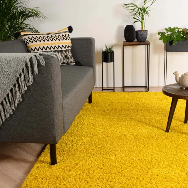 Tapeso Hoogpolig vloerkleed - Shaggy Trend geel 80x150