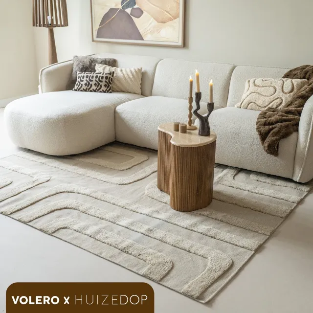 Studio Clarice Wollen vloerkleed - Judith Lines Greige - 160x230cm Grijs
