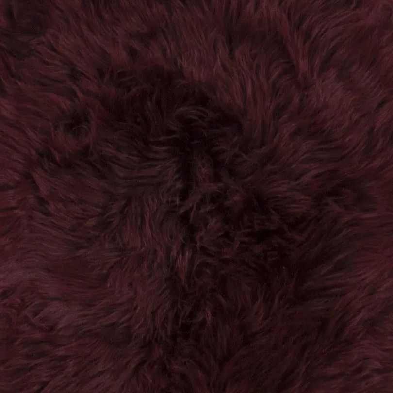 Dyreskinn Schapenvacht - Merlot - 100 x 65cm wijnrood, foto 4