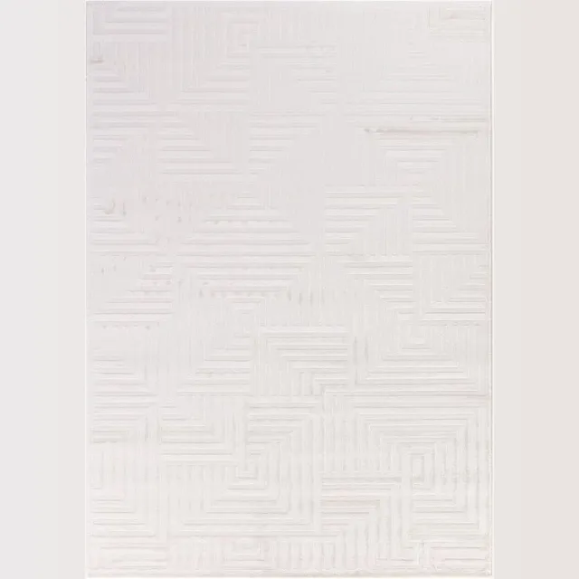 flycarpets Cara Modern Japandi Cubico Vloerkleed - Creme
