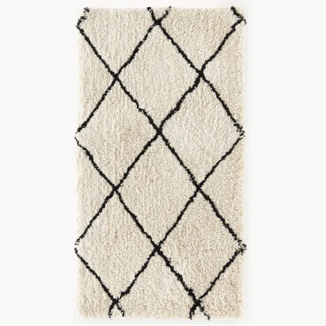 Westwing Collection Handgetuft hoogpolig vloerkleed Naima Beige