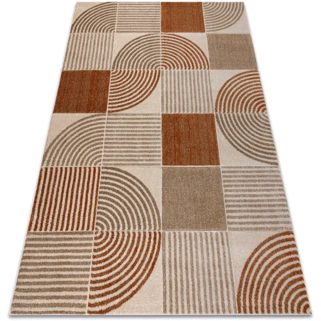 RUGSX Kleden Rugsx ARCANA 2160 vloerkleed crème / oranje, geometrisc Beige