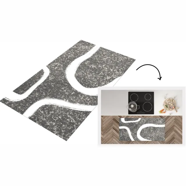 KitchenYeah Keukenloper - Loper keuken - Abstract - Minimalisme - Design - Keukenloper vinyl Multicolor