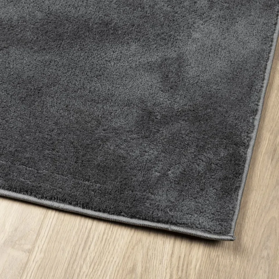 vidaXL Vloerkleed OVIEDO laagpolig 240x240 cm antracietkleurig, foto 4