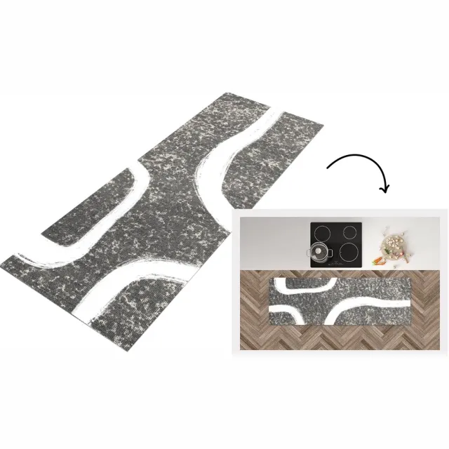 KitchenYeah Keukenloper - Loper keuken - Abstract - Minimalisme - Design - Keukenloper vinyl Multicolor
