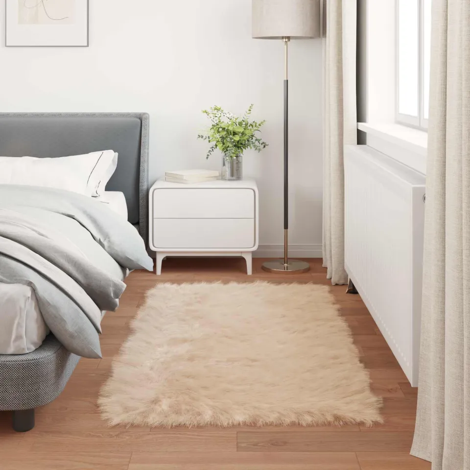 vidaXL Tapijt van imitatie TAFALLA Beige 80 x 150 cm Polyester, foto 3