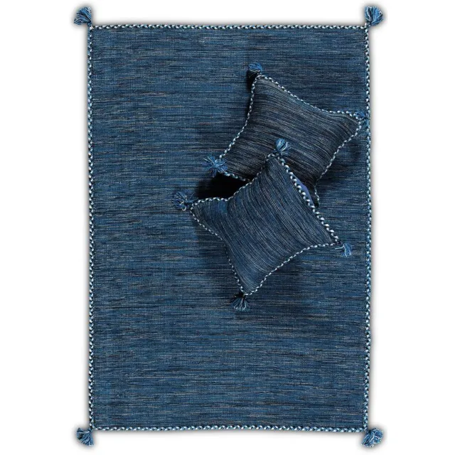 OSTA Medina – Vloerkleed – Tapijt – geweven – wol – eco – duurzaam - modern - boho - Blauw