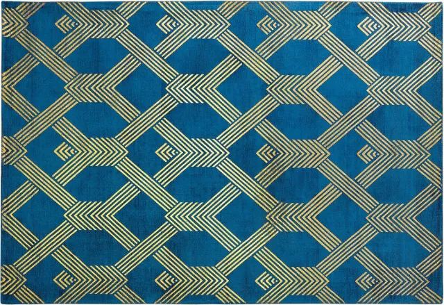Beliani VEKSE - Vloerkleed - Donkerblauw - Viscose, foto 2
