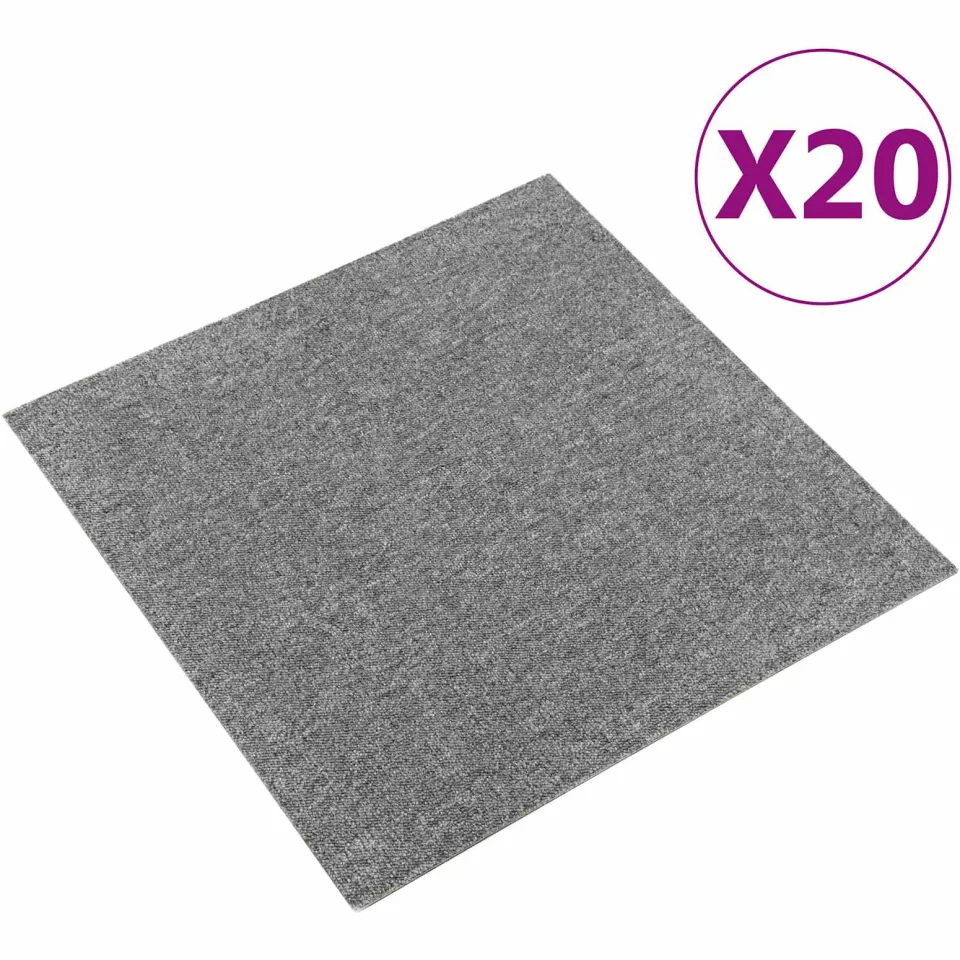 vidaXL Tapijt 20 st Grijs 50 x 50 cm 100% Polypropyleen, foto 3