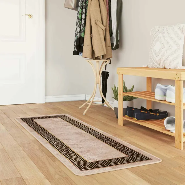 vidaXL Vloerkleedloper MARSA Beige en zwart 50 x 150 cm, foto 2