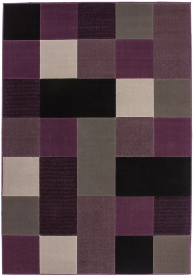 Padiro design laagpolig vloerkleed 80 x 150 cm - lichtgrijs - geometrisch ruiten- en blokkenpatroon - voor vloerverwarming - van polypropyleen en jute