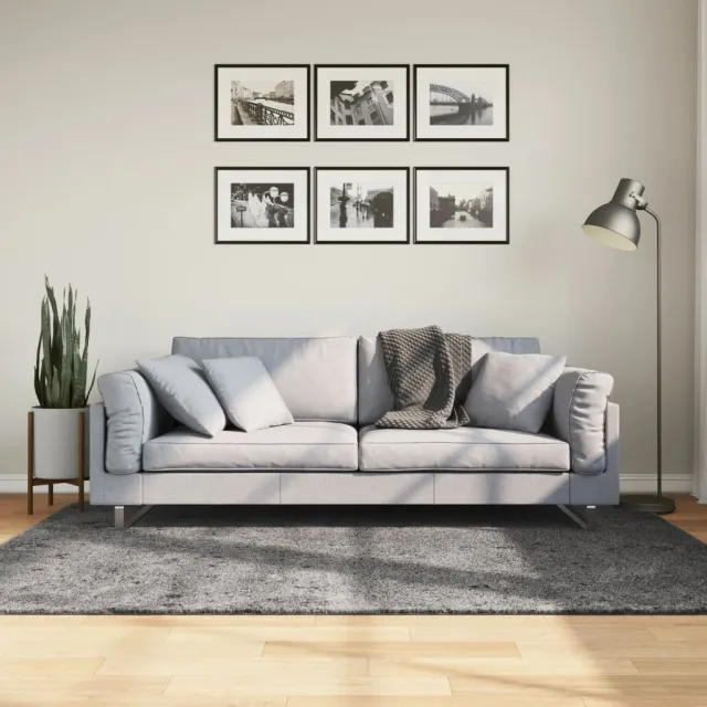 vidaXL Vloerkleed HUARTE laagpolig zacht wasbaar 140x200 cm antraciet