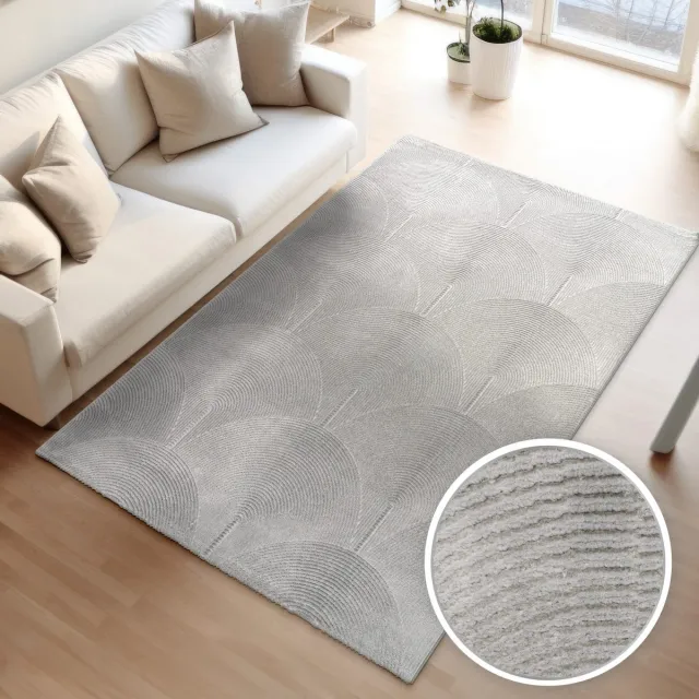 TT Home Woonkamertapijt eetkamer kortpolig boho-design Scandinavische effen kleuren boog 80 x 150 cm Rechthoek 80 x 150 cm Rechthoek grijs