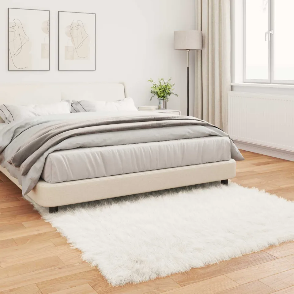 vidaXL Tapijt van imitatie TAFALLA Wit 120 x 120 cm Polyester, foto 3