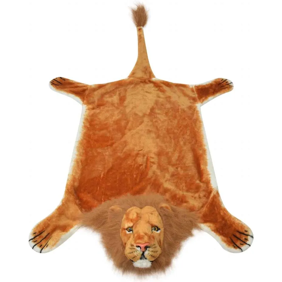 vidaXL Leeuwenvloerkleed pluche 205 cm bruin, foto 2