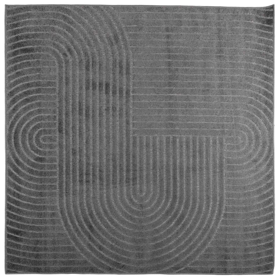vidaXL Binnen- en buitentapijt PALMERAS Antraciet 120 x 120 cm