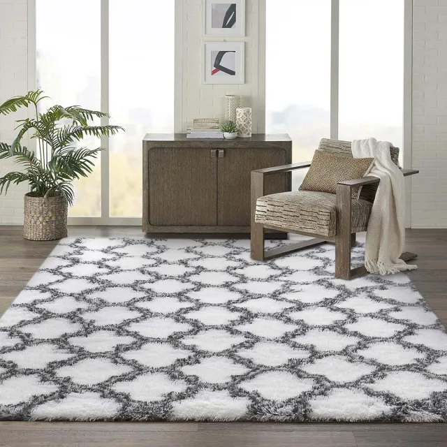Ibenzoa Zachte Woonkamer Tapijt - Wit, 140x200 cm - Modern Pluizig Design