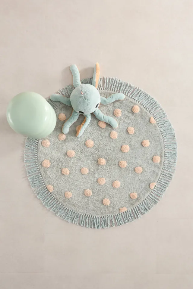 NOUS Kids kindervloerkleed Dots mintgroen, foto 2