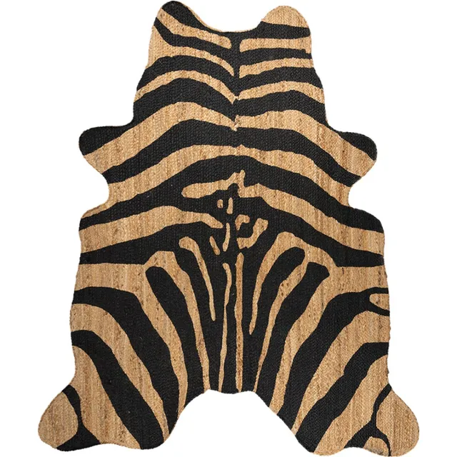 Mars & More jute vloerkleed koevorm zebra 145x160cm Multi