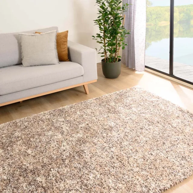 Tapeso Hoogpolige loper - Blend beige 80x250
