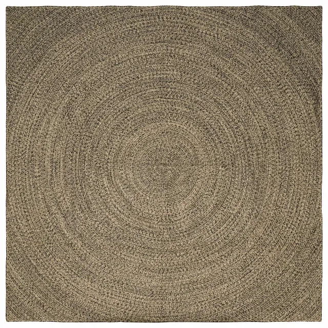 vidaXL Gebied Tapijt Naturel en Zwart 300 x 300 cm Jute Bruin