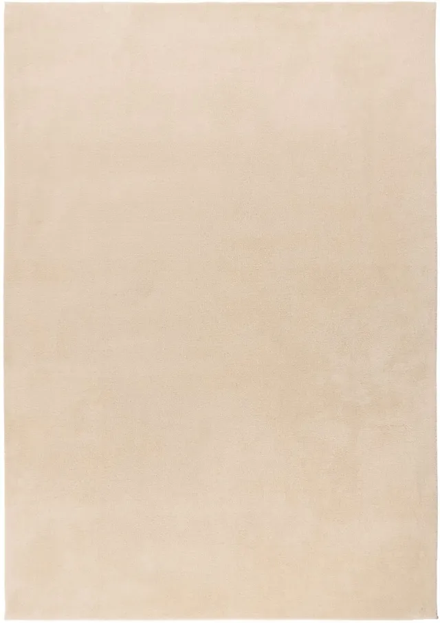 Padiro laagpolig vloerkleed met zachte uitstraling 160 x 220 cm - lichtbeige - modern effen ontwerp - voor vloerverwarming - van polyester