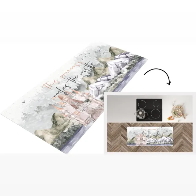 KitchenYeah Keukenloper - Loper keuken - Quotes - Spreuken - This princess rules the castle - Keukenloper vinyl Multicolor