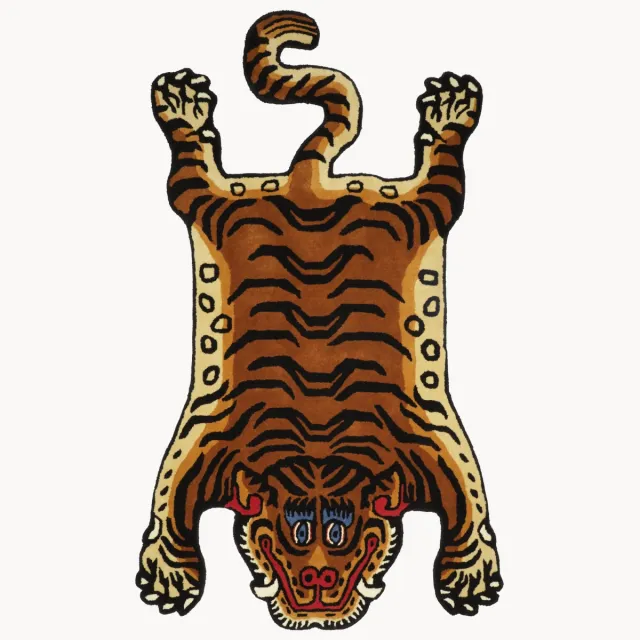 Bongusta Handgetuft wollen vloerkleed Tiger Bruin