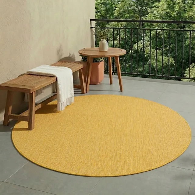 NATURL. Rond buitenkleed - Costa Okergeel | Zomerse budgettopper! - Ø 100cm