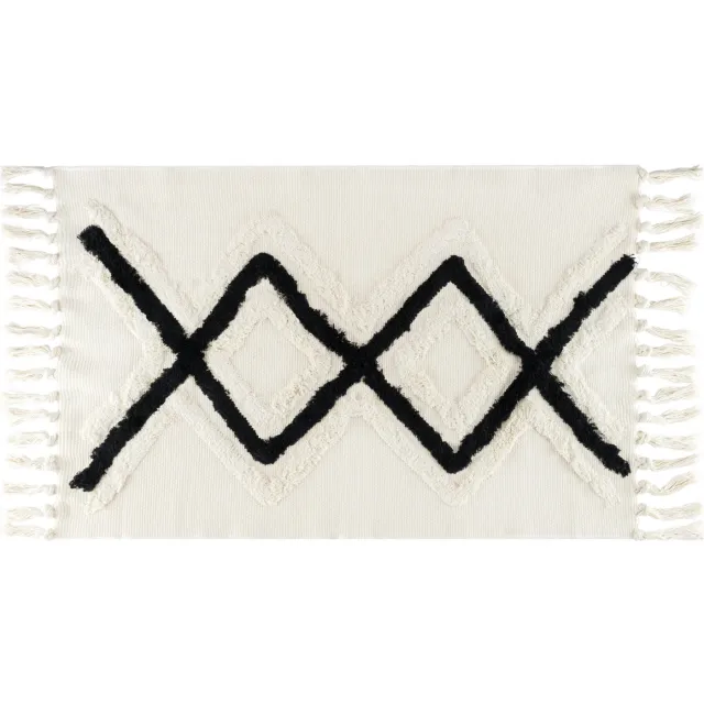 QUVIO Vloerkleed - Bohemian - Ruit Beige