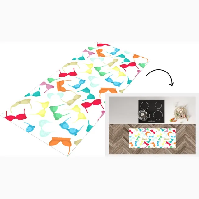 KitchenYeah Keukenloper - Loper keuken - Bh - Regenboog - Vrouwen - Patroon - Keukenloper vinyl Multicolor
