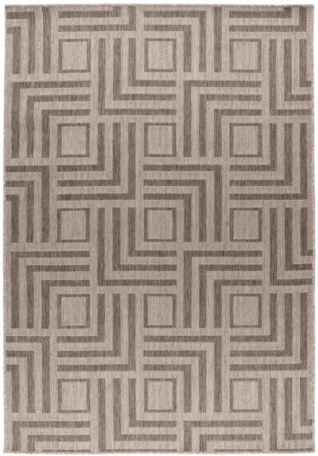Dutch XXL Buitenkleed | Casa | Geometrisch | Taupe | Buitentapijt | Tuintapijt