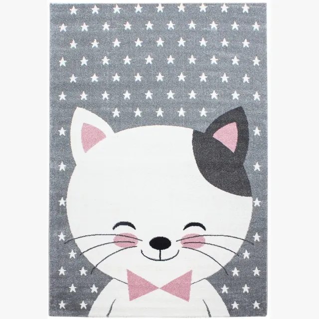 Dutch XXL Kindervloerkleed | Tapijt | Kids | Kat | Roze | 120x170 cm