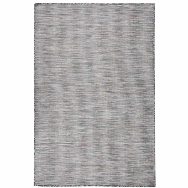 vidaXL Buitenkleed platgeweven 120x170 cm bruin en blauw Zwart