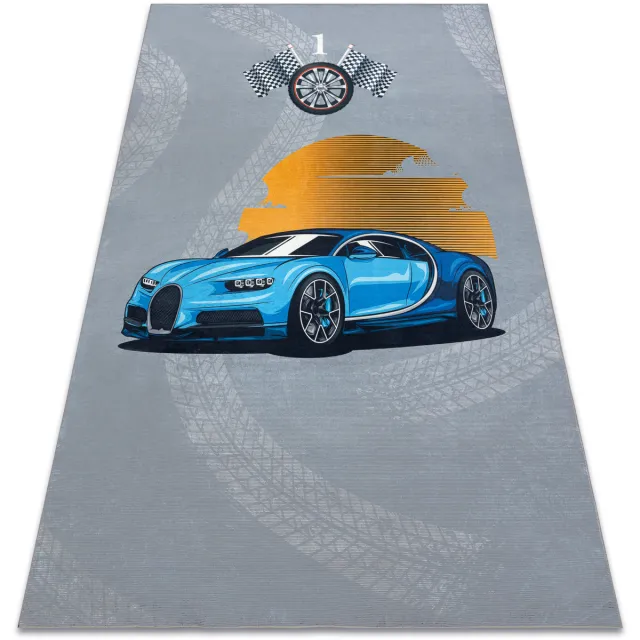 RUGSX Kleden Rugsx BAMBINO 41730 tapijt wasbaar Auto, race voor Grijs