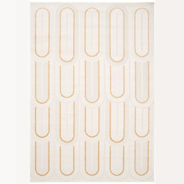 Paon Brillant Retro vloerkleed - Forme Pavé abrikoos Multicolor